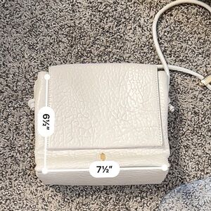 Thacker White Leather Crossbody Purse